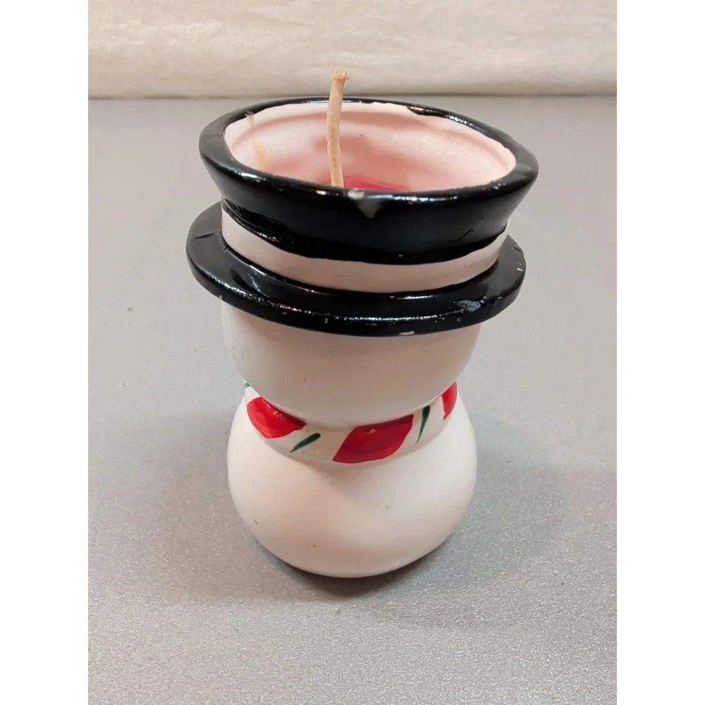 Vintage Ben's Transworld Imports Japan Ceramic Snowman Candle Holder Christmas